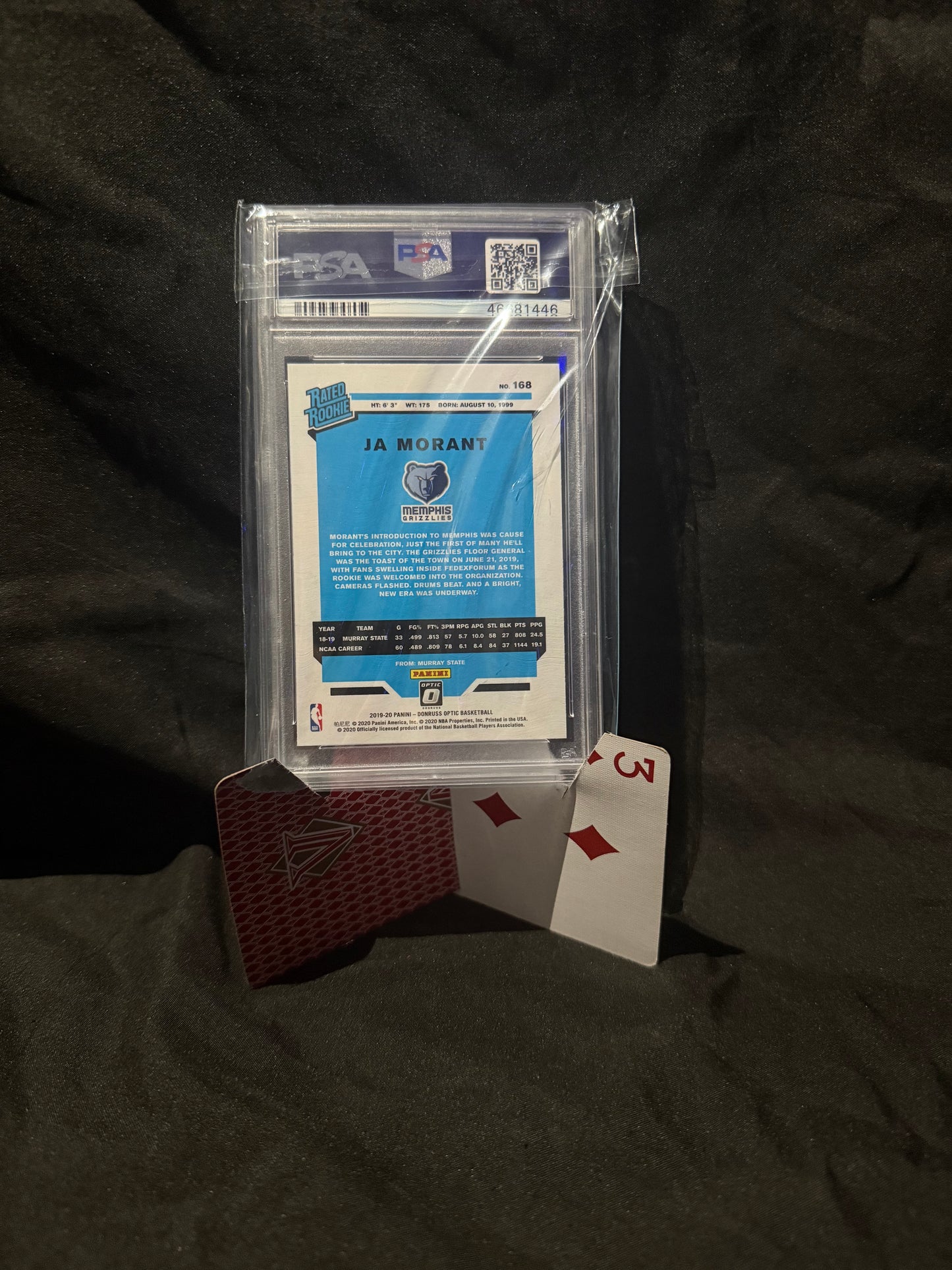 2019 Panini Donruss Optic Ja Morant Rookie Card PSA 9