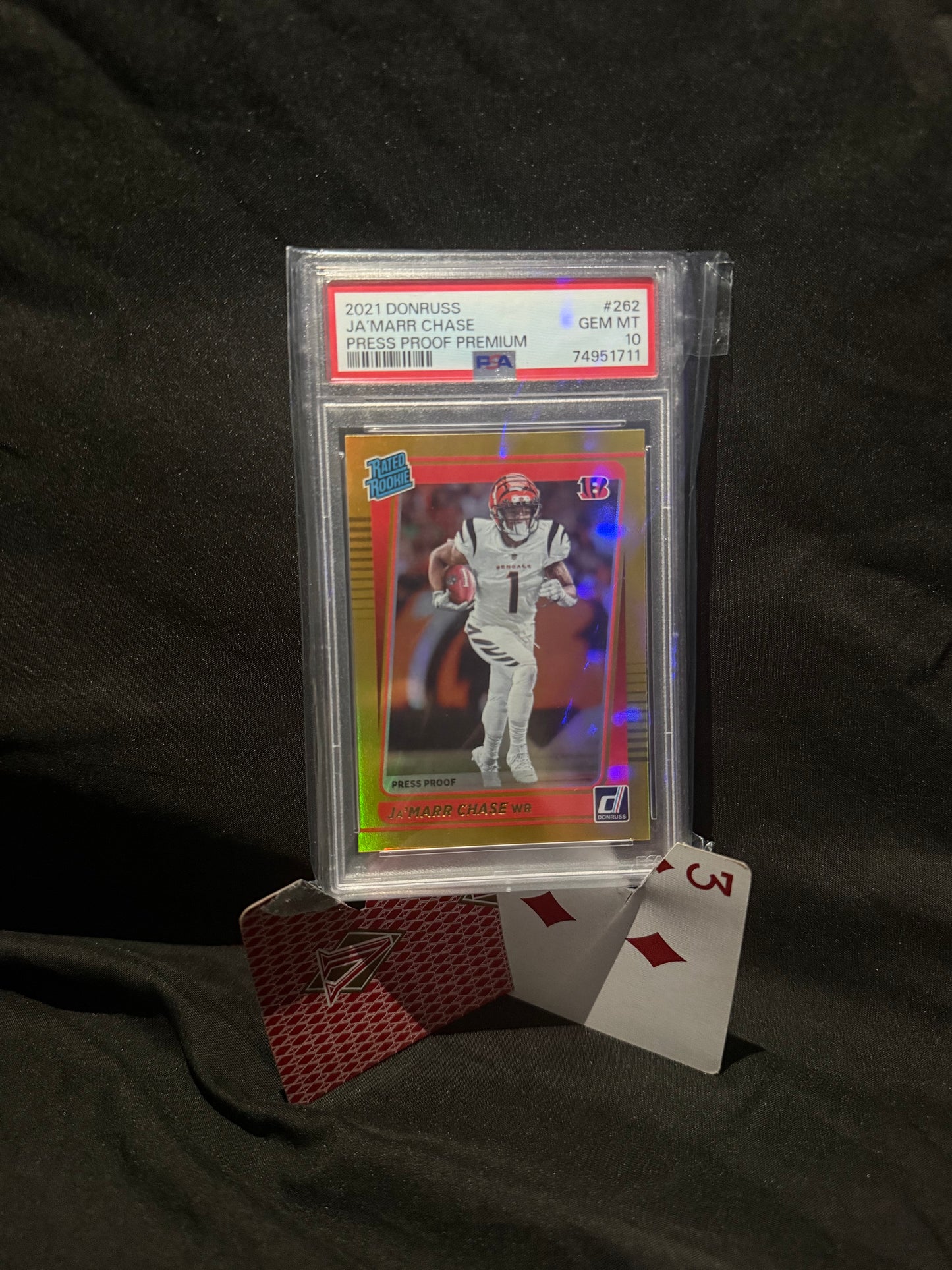 2021 Donruss Ja'Marr Chase Press Proof Premium PSA 10