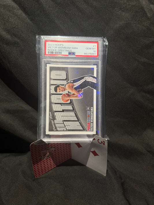 2023 Hoops Victor Wembanyama Rookie Greetings PSA 10