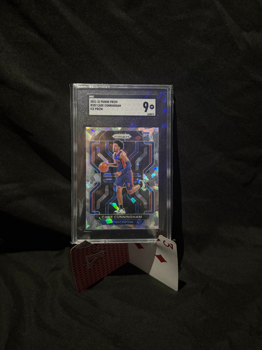 2021-2022 Panini Prizm Cade Cunningham Ice Prizm Rookie Card SGC 9