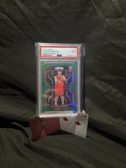 2021 Prizm Alperen Sengun Green Prizm Rookie Card PSA 9