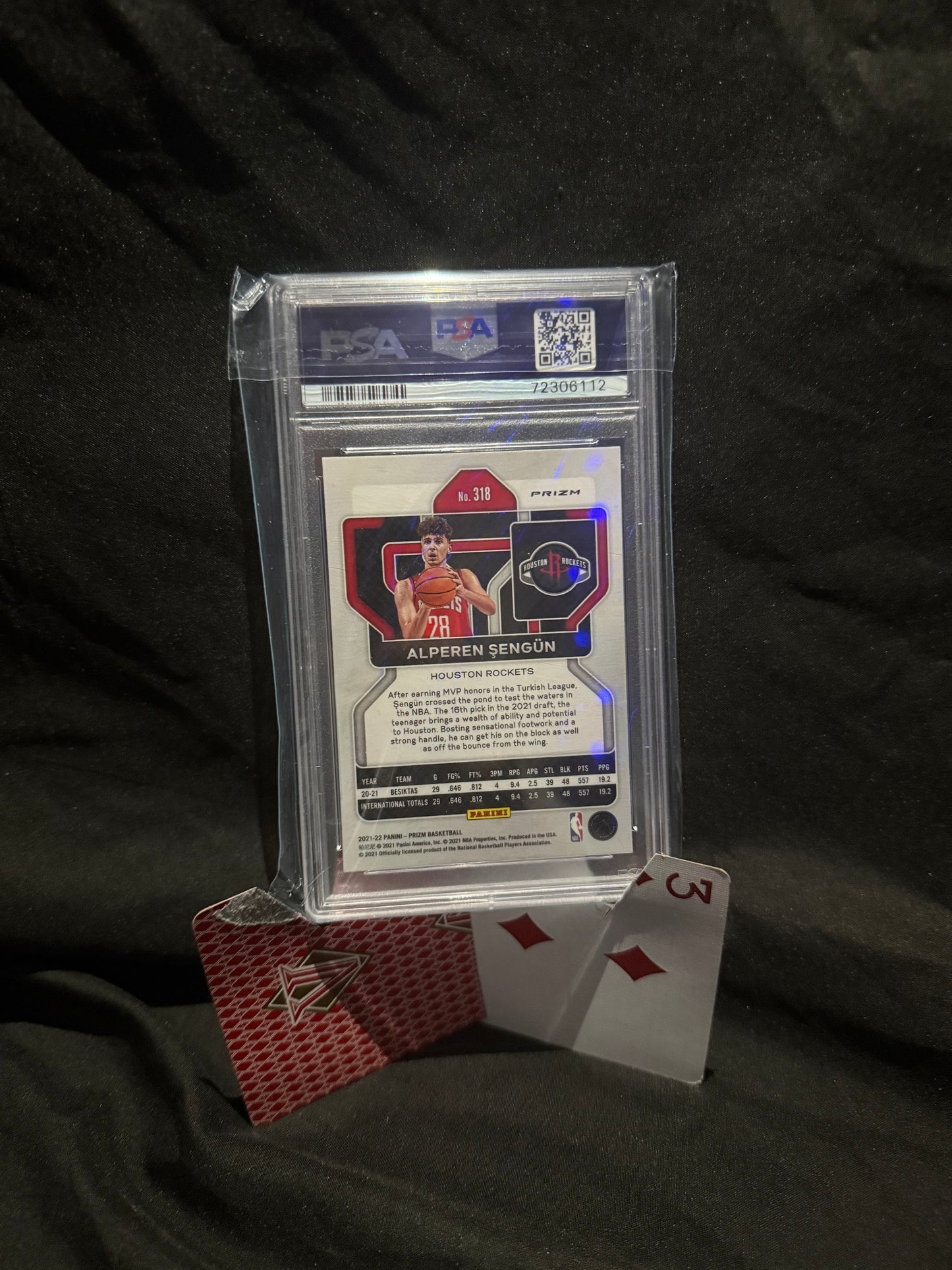 2021 Prizm Alperen Sengun Green Prizm Rookie Card PSA 9