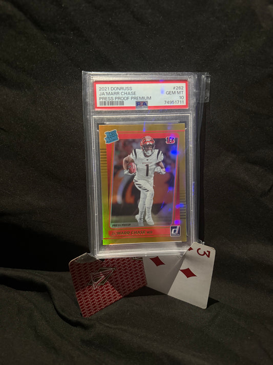2021 Donruss Ja'Marr Chase Press Proof Premium PSA 10